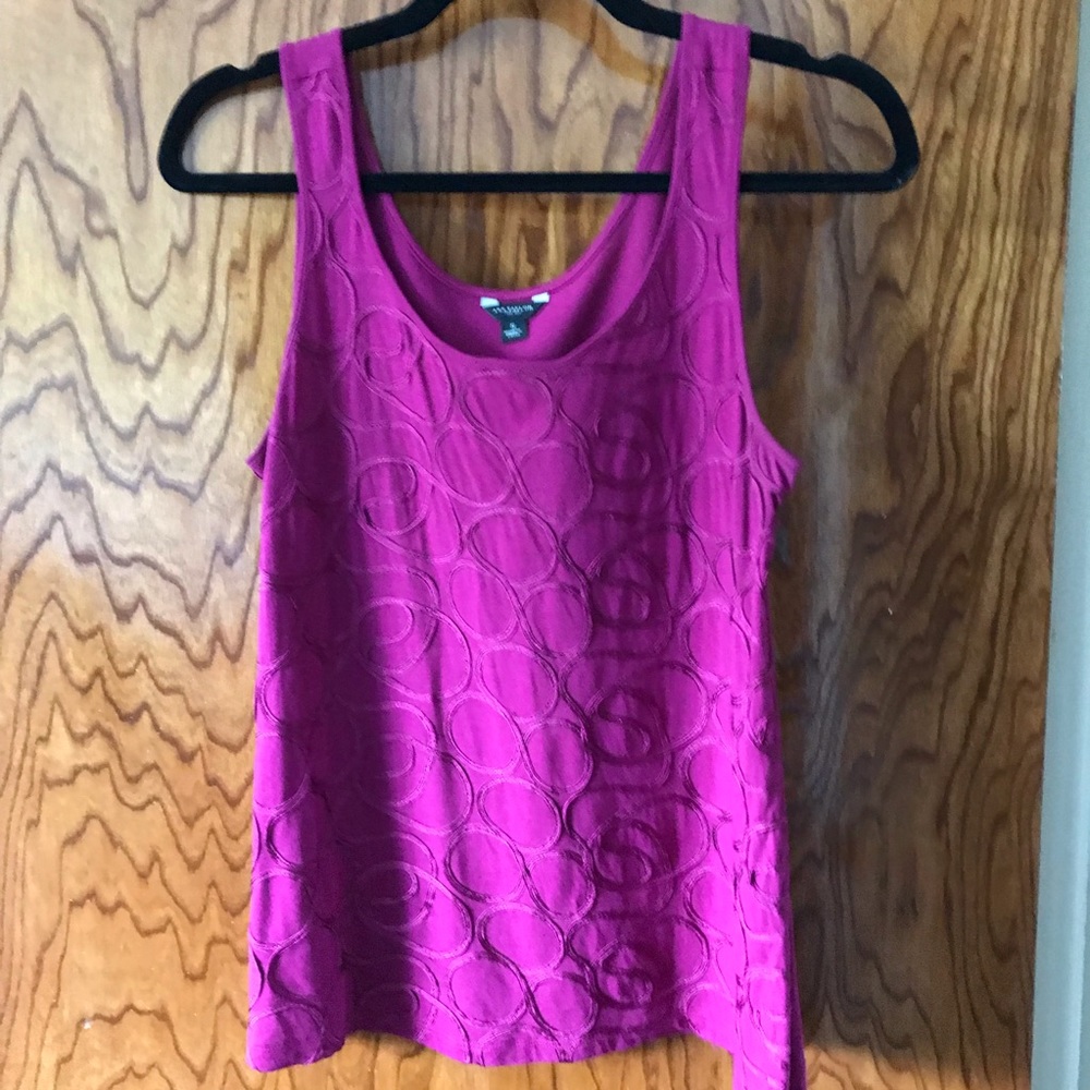 Ann Taylor Textured Fuchsia Tank
